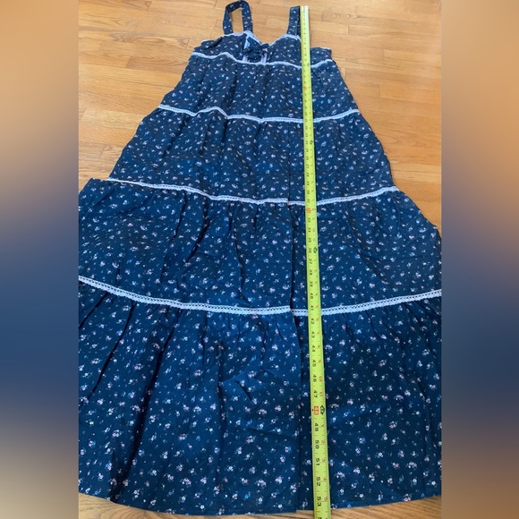 Emerson Fry Tiered Maxi Dress Anne Flowers MAJOLICA, Lined , Size M, Like New - Picture 10 of 10